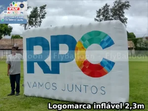 logotipo inflável promocional RPC tv globo
